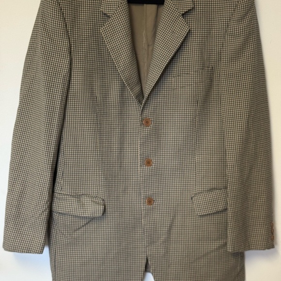 Valentino Other - Vintage Valentino Uomo Men's Pure Wool Houndstooth Single Breasted Blazer Sz.40
